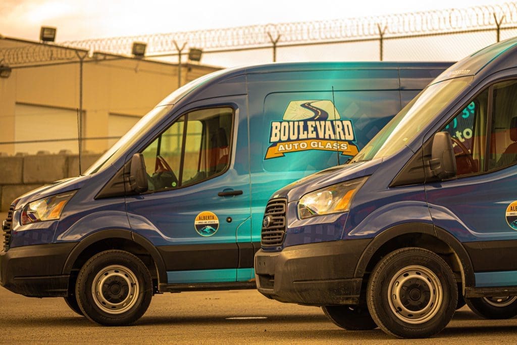 two boulevard auto glass vans
